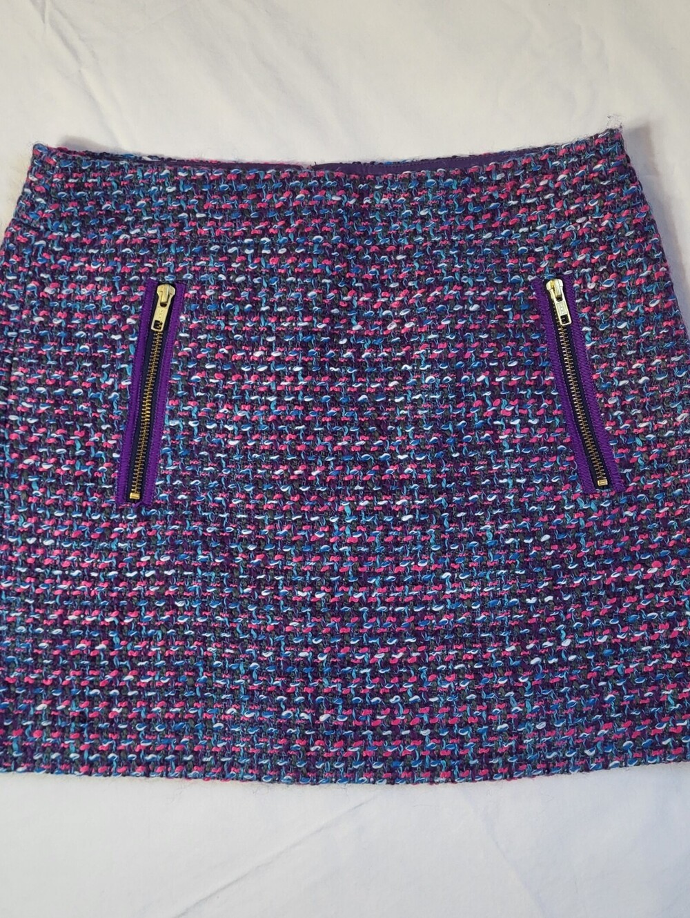 J.Crew Purple Tweed Mini Skirt Women’s Size Small Preppy